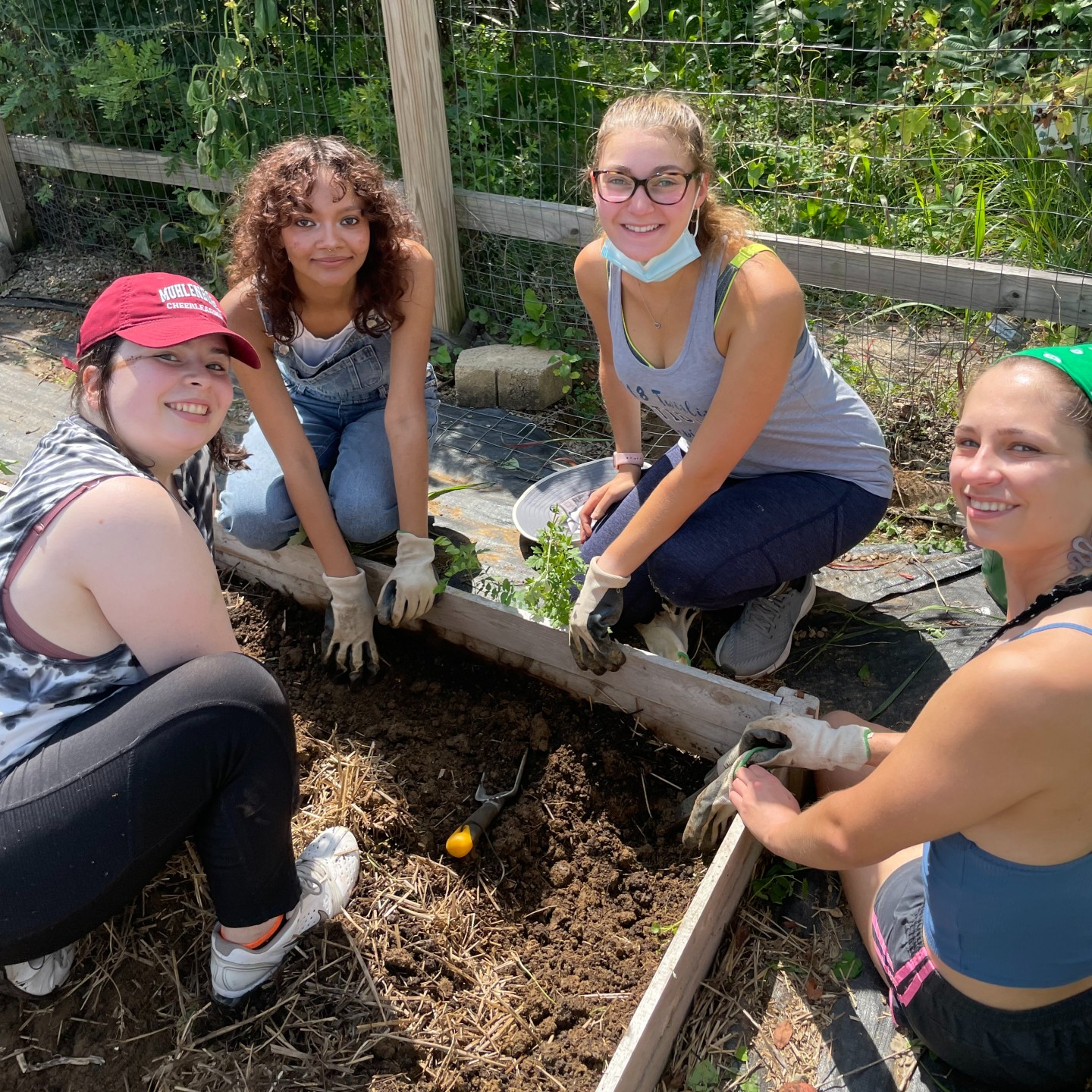 The College Garden Club maintains the Community Garden.